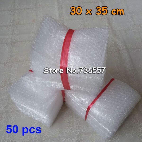 50 pcs Nova Bubble Bolsas 30 * 35cm Transparente Transparente Envelopes Envoltórios Envoltório Bolsas Embalagem PE Mailer Embalagem Air Bubble Bag