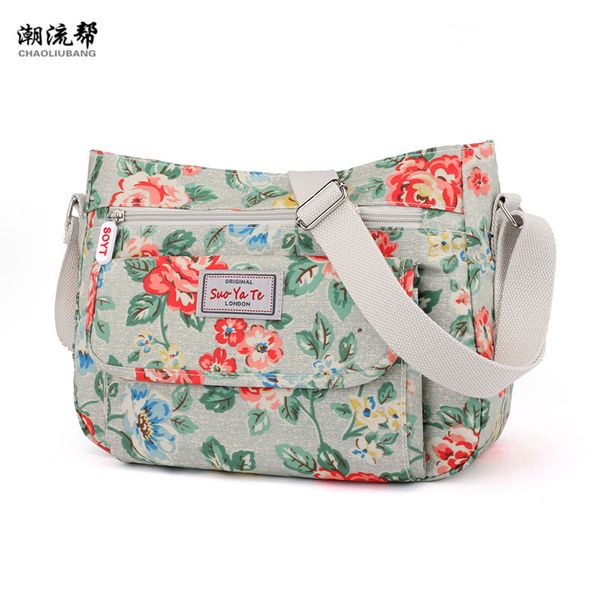 

fashion women famous brands nylon shoulder beach bag flower waterproof crossbody bolsa feminina handbag for bolsos mujer sac