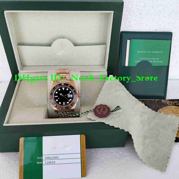 

Ba el world 2018 new model factory 126715chnr 126715 gmt ii cerachrom black brown bezel 40mm automatic ro e gold men watch watche