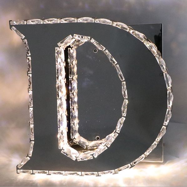 

современная роскошь 26 букв логотип led хрустальные бра настенные светильники cristal arandelas luminarias светильник для магазинов отеля