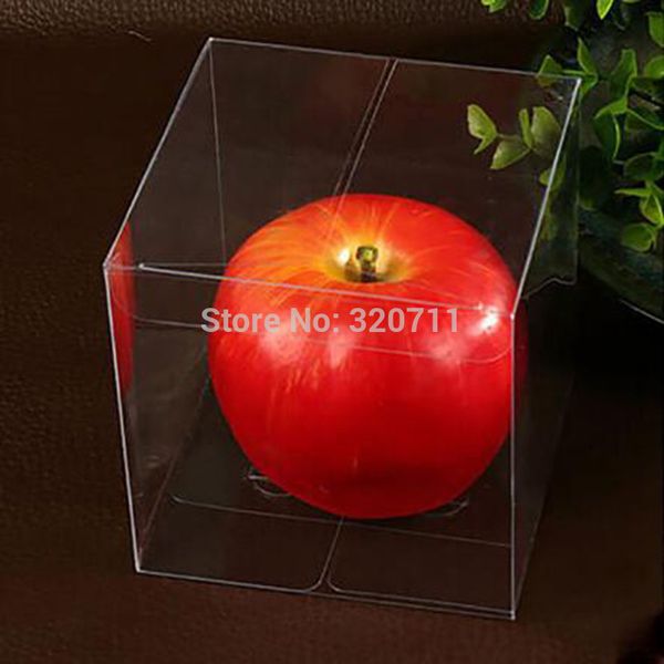 

10*10*10cm square plastic clear pvc boxes transparent waterproof wedding gift box storage packaging box event&party supplies