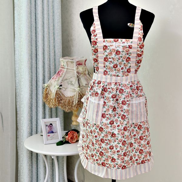 

jinyu 16 colors kitchen apron for women cleaning waterproof painting flowers bib cooking apron home kitchen aprons with pocket