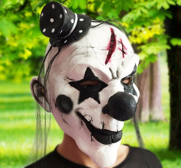 

black and white scary clown mask full face cosplay horror masquerade ghost mask halloween props costumes fancy dress party