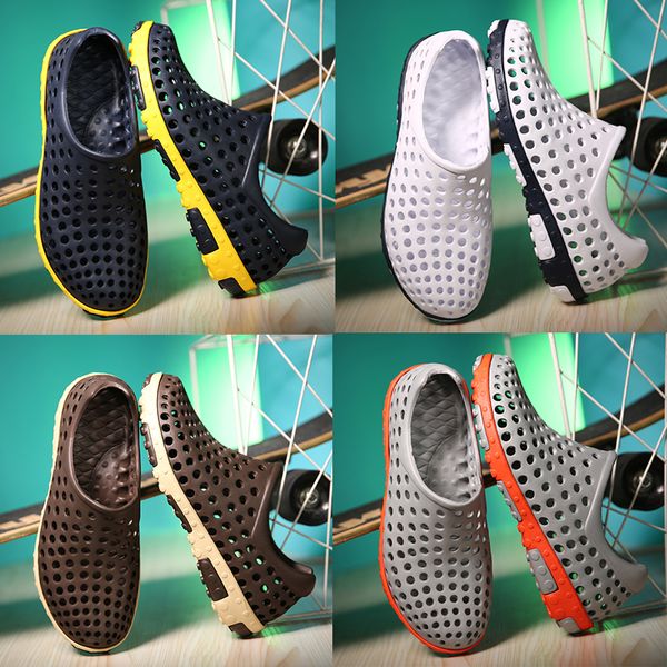 

2018 fashion designer slippers breathable mesh summer men shoes sandal non-slip walking outdoor beach sandals men waterproof slippers, Black