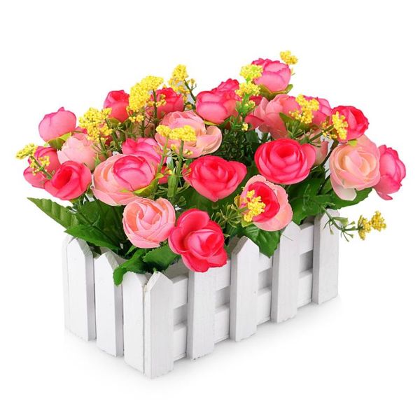 Acheter Fleurs Artificielles Faux Rose Dans Le Pot De Clôture De Clôture Mini Plante En Pot Rose De 919 Du Meetyou520 Dhgatecom