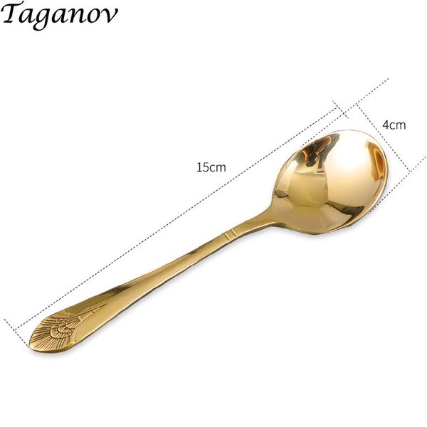 

6 inch pure copper spoon soup dinner spoon cutlery tableware bronze mixing creative cute children stainless steel