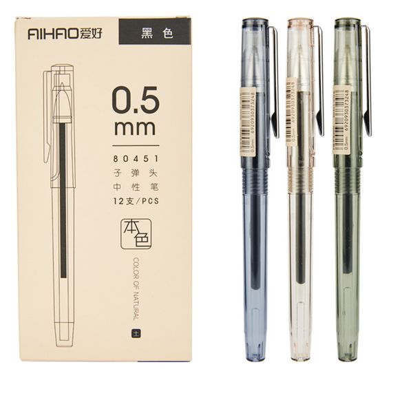 

aihao brand neutral pen black grey the business sign pen 12pcs/box school supply ing