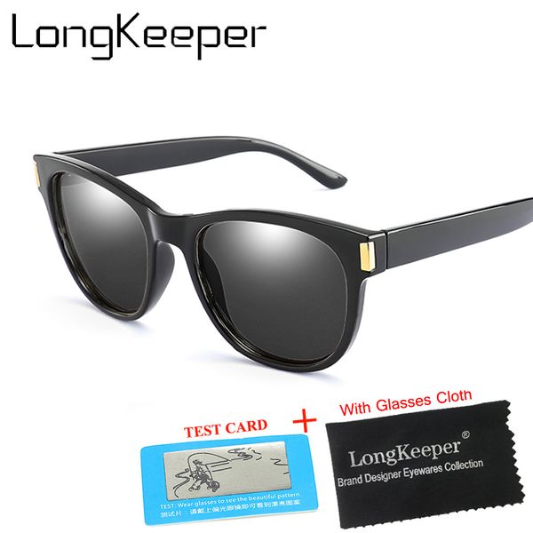 

brand design classic polarized sunglasses men women vintage cat eye driving sunglasses men uv400 gafas de sol de los hombres, White;black