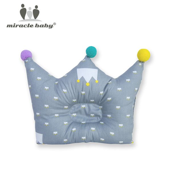 

cotton baby pillow crown infants shaping pillow cartoon toddler newborn positioner anti roll cushion flat bebes head protection