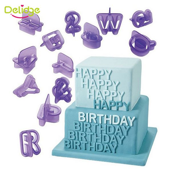 

delidge 40pcs/set english letters cookie cutter 3d alphabet number fondant cake biscuit baking mould diy cake decorating tools