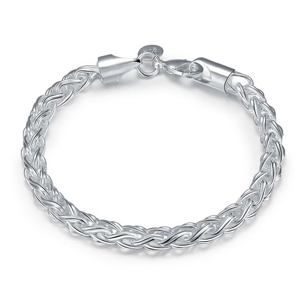 

torsional bracelet sterling silver plated bracelet ; new arrival fashion men and women 925 silver bracelet spb070, Golden;silver