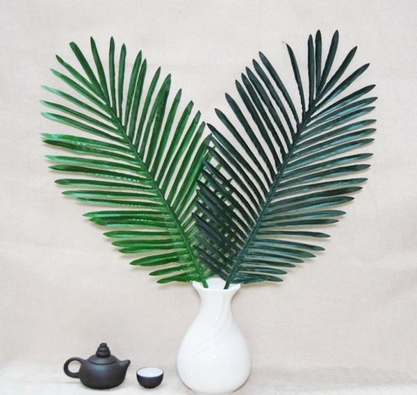 

5 pack palm leaves 26in fake faux artificial plant leaves green single leaf palm for home kitchen party supplies tropical leaves decorations