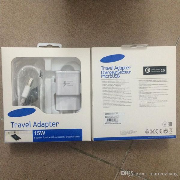 

2 in 1 kit eu u 5v 2a wall charger fa t charging home travel adapter 1 5m ync micro u b cable with retail package for am ung 5 6 7