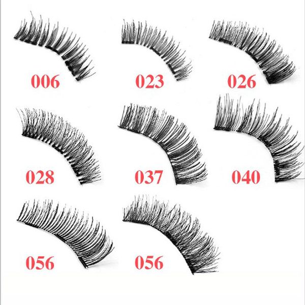 

three magnetic eyelash thick 8 designs full strip lashes magnet natural beauty no glue reusable hand made false eyelashes