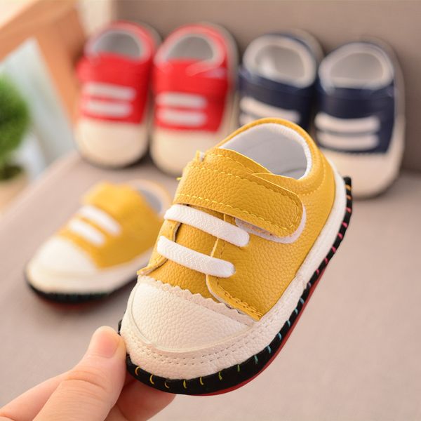 

new cute infant prewalkers baby boys girls crib shoes pu anti-slip bottom toddler casual shoes for autumn spring