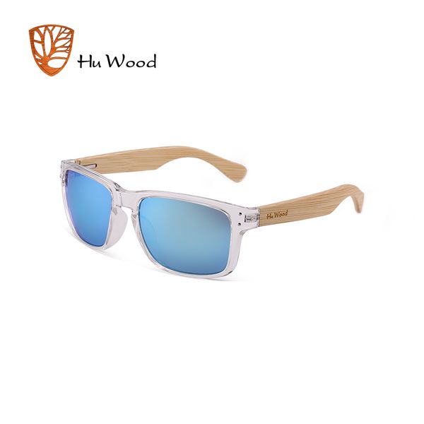 

hu wood natural bamboo wooden sunglasses handmade polarized mirror coating lenses eyewear sport goggle mirror sun glasses gr8009, White;black