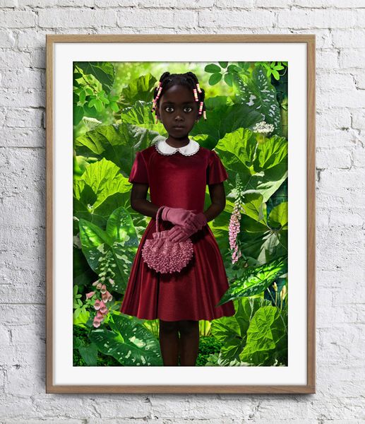 

ruud van empel art works standing in green red dress art poster wall decor pictures art print home decor poster unframe 16 24 36 47 inches