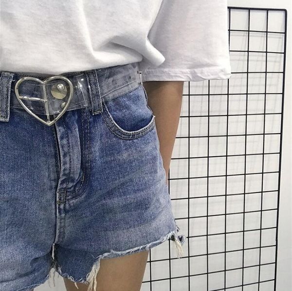 

transparent waist belts women adjustable waist jeans heart buckle band belt for women metal heart buckle belt, Black;brown
