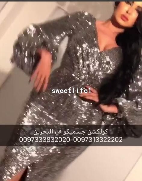 

yousef_aljasmi 2019 sparkly sequins v neck evening dresses 3/4 long sleeve front slit dubai arabic style prom dresses custom made, Black;red