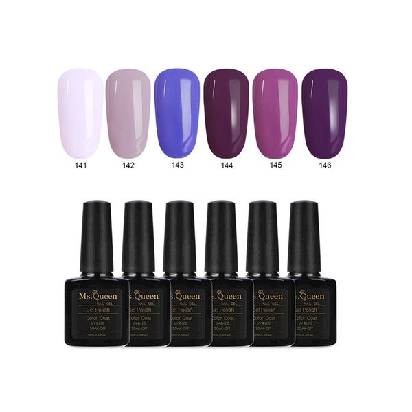 

ms. queen purple color series nail gel polish 10ml pink uv gel led lamp manicure lacquer soak off long lasting nail art, Red;pink