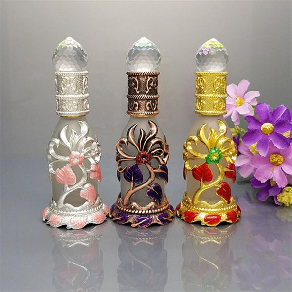 10ml Metal Decoration Arabic Perfume Bottles Glass Dropper Bottle