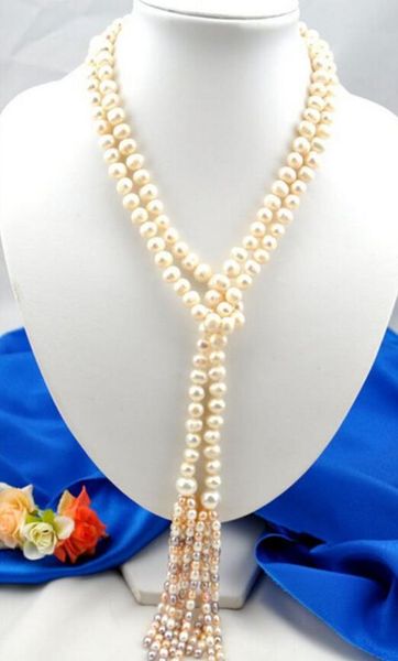 

gt;>>fashion 10mm round white freshwater pearl necklace 50inch, Silver