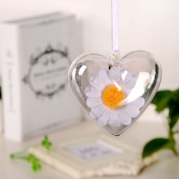 

60pcs 6.5/8cm transparent heart christmas ball, clear plastic ball wedding decoration ball