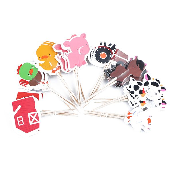 

Multicolor Полезной Craft Farm Party Animal Cupcake Toppers Выборы для детей Birthday Party Благоприятной парт