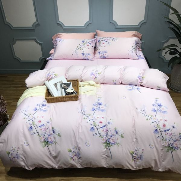 

tutubird luxury 100% egyptian cotton bedding set for girl lady pastoral partysu bedsheets satin bedclothes bohemian home texitle