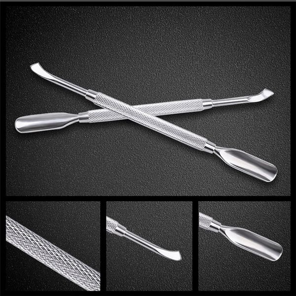 

haicar 1pc stainless steel duplex finger dead skin quality nail cuticle pusher manicure care tool seller#30