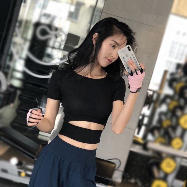 

women gym black yoga crop yoga shirt long sleeve gym workout running sports training compression sportswear sexy, White;red