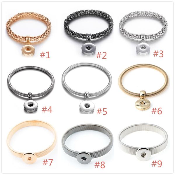 

noosa серебряный позолоченный оснастки кнопки эластичность браслет 18 мм оснастки кнопки шарм браслет браслеты diy оснастки кнопки ювелирные, Golden;silver