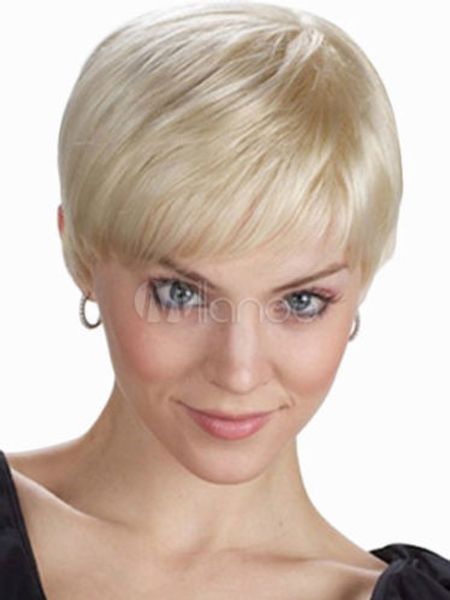 

fashion wig new women's short platinum blonde natural hair wigs, Black;brown