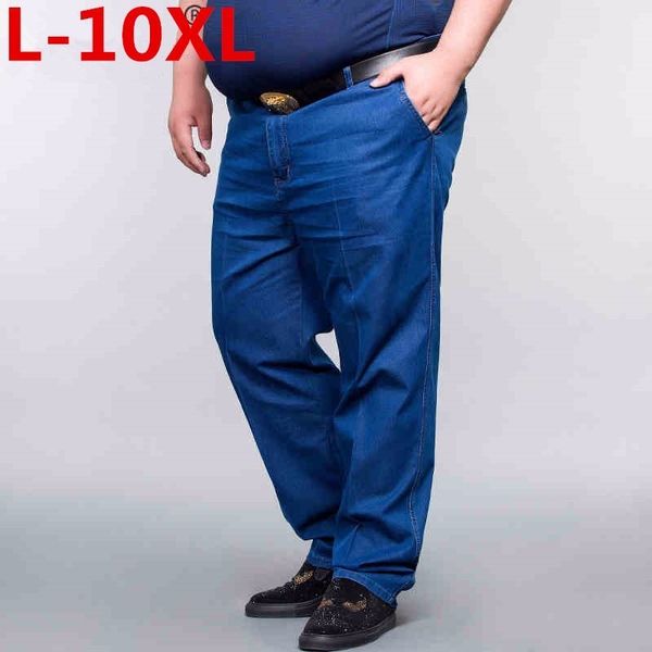 

plus size 10xl 9xl 8xl 52 50 new spring jeans men vintage denim pants casual pants slim fit brand clothing male denim trousers, Blue