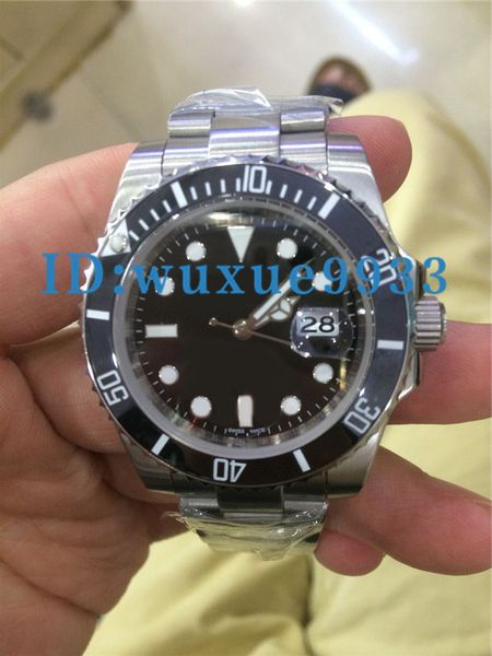 

Factory upplier luxury men watche green ceramic bezel tainle teel automatic mechanical v7 fly button gliding button