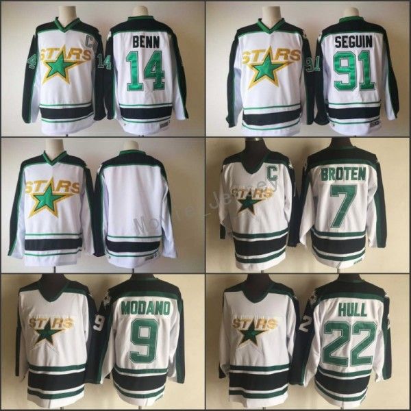 

2018 New Brand Dallas 14 Jamie Benn 91 Tyler Seguin Blank Ice Hockey Jerseys White 100% Stitched 2018