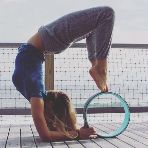 

yoga circles pilates professional waist shape bodybuilding abs gym workout yoga wheel back training tool for fitness estiramient