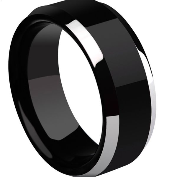 

elsemode thicken titanium stainless steel rings black for men gold silver blue multi color smart size 5-13
