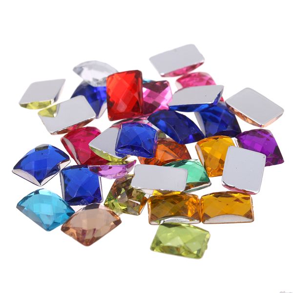 

craft art diy stones 6x8mm 2000pcs retangle gems flatback earth facets acrylic rhinestone strass high shine nail art stones, Silver;gold