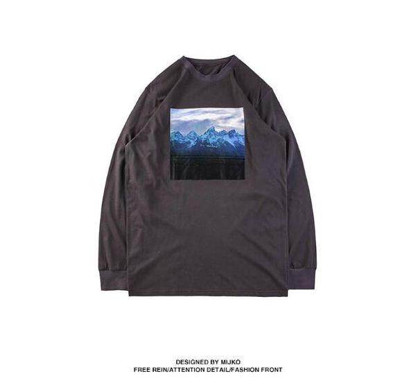 

Mens T Shirt Kanye West YE Long Sleeve Tees Hip Hop T Shirts Wyoming Printed O Neck Tee for Spring Autumn