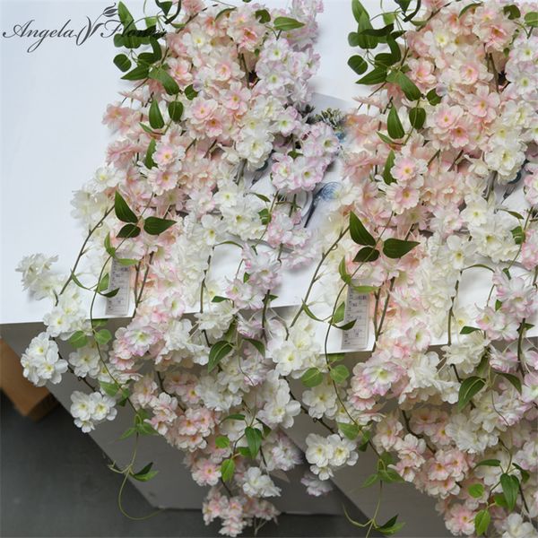 

artificial cherry blossom rattan decorative diy wedding vine silk flower upgrade new decoration for l background shop window decor 1.8m