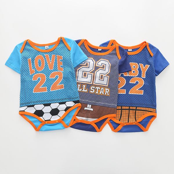 

мальчик комбинезон новорожденных одежда 2018 кубок мира малыша спортивная одежда baby love 22 all star футбол бейсбол баскетбол, Blue