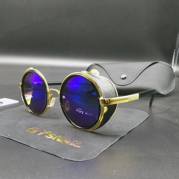

gy fashion women steampunk sunglasses brand designer mens round sun glasses for male sunglasses vintage sunglass retro oculos uv, White;black