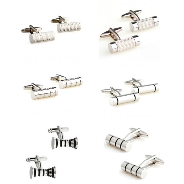 

cylinder metal black enamel cufflink cuff link ing, Silver;golden
