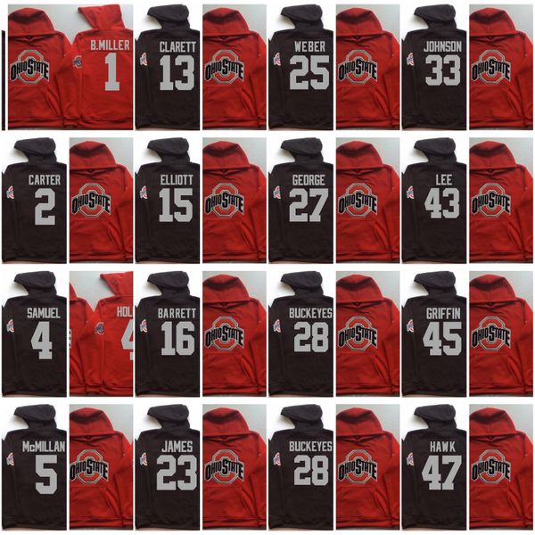 

Men's Ohio State Buckeyes Jerseys 15 Elliott 97 Joey Bosa 12 C.JONES 16 BARRETT 1 B.Miller Hoodie Hooded Sweatshirt Jackets Jersey