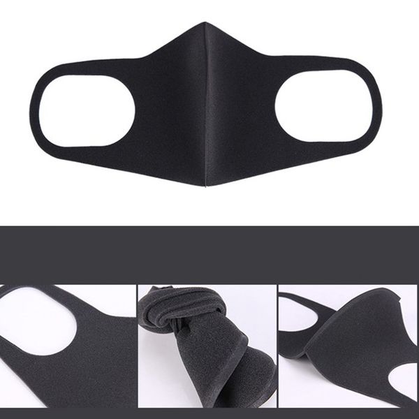 

washable anti-haze anti dust anti-fog protective face sponge earloop mask, Black