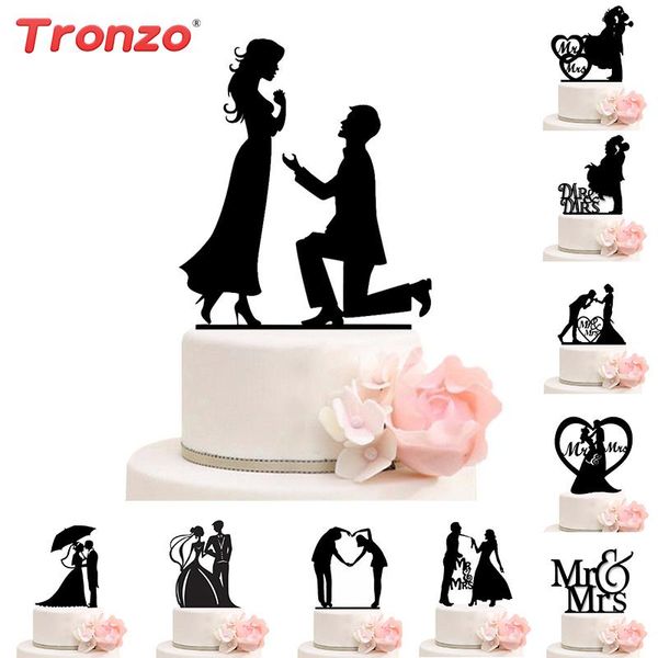 

Wedding Decoration Cake Topper Mr Mrs Acrylic Black Toppers Romantic Bride Groom For Wedding Mariage Party Favors