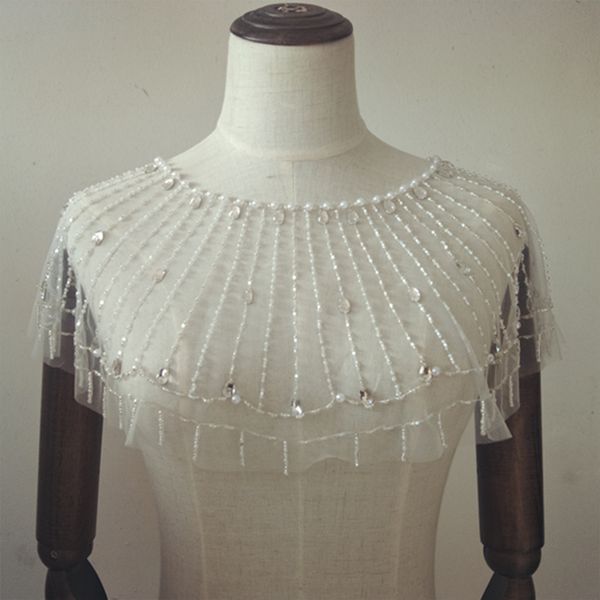 

beauty white beads bridal wraps bridal jackets wedding accessories f714013