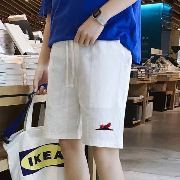 

casual baggy beach men shorts knee length breathable summer loose shorts plus size short hombre, White;black
