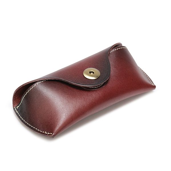 Real Cow Leather Handmade Glasses Pouch Vintage Sunglasses Belt Loop Case